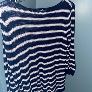 Chaps navy and white striped sweater